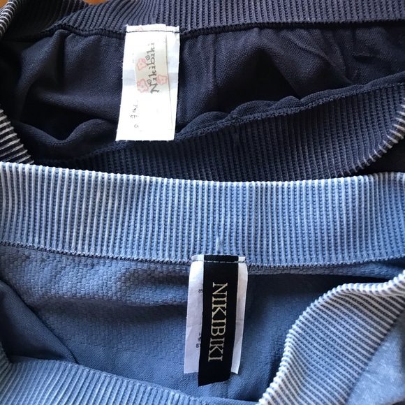 NIKIBIKI 2 Pairs Leggings, Blue/Charcoal, Size Small/Medium - Picture 3 of 6